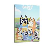 WEOFURBL Bluey Family Cartoon Poster Poster Decorative Painting Canvas Wall Posters And Art Picture Print Modern Family Bedroom Decor Posters 20x30inch(50x75cm)
