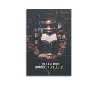 WEOFURBL From Reader to Leader Poster Poster Decorative Painting Canvas Wall Posters And Art Picture Print Modern Family Bedroom Decor Posters 20x30inch(50x75cm)