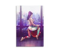 WEOFURBL Pilates. A Rainy Day in The Big City, Poster Poster Decorative Painting Canvas Wall Posters And Art Picture Print Modern Family Bedroom Decor Posters 12x18inch(30x45cm)