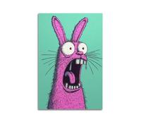 WEOFURBL Screaming Pink Bunny Decorative Poster Poster Decorative Painting Canvas Wall Posters And Art Picture Print Modern Family Bedroom Decor Posters 20x30inch(50x75cm)