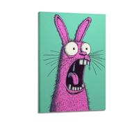WEOFURBL Screaming Pink Bunny Decorative Poster Poster Decorative Painting Canvas Wall Posters And Art Picture Print Modern Family Bedroom Decor Posters 12x18inch(30x45cm)