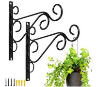 Weogot Hanging Plants Bracket, 2 Pack Wall Planter Hook with Iron Screws Included, Wall Hooks for Bird Feeder Lanterns Wind Chimes with Screws
