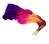 WEOKDFHA Belly Dance Fan Belly Dance Silk Veil Real Long Fan Dancer Performance Props Church Praise Flag Streamer for Dancers(Color 13,230cm)