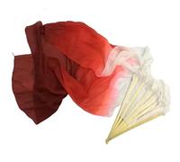 WEOKDFHA Belly Dance Fan Belly Dance Silk Veil Real Long Fan Dancer Performance Props Church Praise Flag Streamer for Dancers(Color 5,120cm)