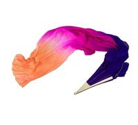 WEOKDFHA Belly Dance Fan Belly Dance Silk Veil Real Long Fan Dancer Performance Props Church Praise Flag Streamer for Dancers(Color24,230cm)