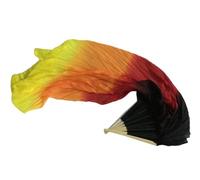 WEOKDFHA Belly Dance Fan Belly Dance Silk Veil Real Long Fan Dancer Performance Props Church Praise Flag Streamer for Dancers(Color 8,150cm)