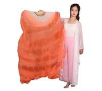 WEOKDFHA Belly Dance Fan Women Belly Dance Fan Veil Hand Made Gradient Silk Pairs 180x90cm Stage Show Props for Dancers(Color 9,210cmX90cm)