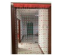 WEOKDFHA Crystal Curtain Bright Button Beaded Fringe Home Decor Door Curtain Tassel Room Divider Panel Window Fly Screen(Z Heart Red)