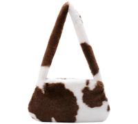 WEOKDFHA Fluffy Tote Bag Women Cow Print Mini Shoulder Bags Plush Shopper Purses Female Handbag Winter Underarm Fluffy Tote(J Small)