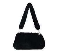 WEOKDFHA Fluffy Tote Bag Women Cow Print Mini Shoulder Bags Plush Shopper Purses Female Handbag Winter Underarm Fluffy Tote(01)