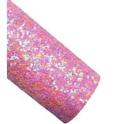WEOKDFHA Glitter Faux Leather Sheets 5pcs 21X29CM A4 Size Chunky Glitter Leather Fabirc Fabric Vinyl For Bows(Color-01)