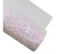 WEOKDFHA Glitter Faux Leather Sheets 5pcs 21X29CM A4 Size Chunky Glitter Leather Fabirc Fabric Vinyl For Bows(White)