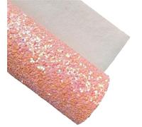 WEOKDFHA Glitter Faux Leather Sheets 5pcs 21X29CM A4 Size Chunky Glitter Leather Fabirc Fabric Vinyl For Bows(Orange)