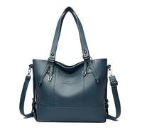 WEOKDFHA Leather Tote Bag Ladies' Tote Bag Versatile Large-capacity Soft Leather Single-shoulder For Women(Blue)