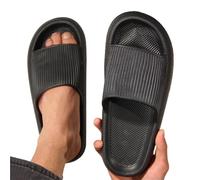 WEOKDFHA Men Sliders The Feeling Of Stepping On Poop Slippers Wearing Soft-soled Anti-slip Shoes In Summer(Black,36-37)