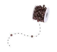 WEOKDFHA Pearl Beads String 10 M/Roll Artificial Pearls String Beads Chain Garland Flowers Pearl Beaded Trim for DIY Wedding Party Decor 8mm and 3mm for Decoration(DeepCoffee)