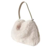 WEOKDFHA Plush Bag Plush Shoulder Bag Casual Temperament Large Capacity Underarm Women's Fur Handbag for Women(White)