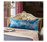 WEOKDFHA Silk Pillowcase 1.2/1.5/1.8 Meters Long Pillows Case European Retro Luxury Satin Jacquard Pillowcase Double Couple Wedding Pillow Cover(21,48X180cm)