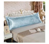 WEOKDFHA Silk Pillowcase 1.2/1.5/1.8 Meters Long Pillows Case European Retro Luxury Satin Jacquard Pillowcase Double Couple Wedding Pillow Cover(14,48X180cm)
