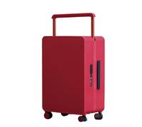 WEOKDFHA Small Suitcases Width Draw-Bar Travel Suitcases Man and Women Universal Wheel Light Boarding Bag Good-Looking Luggage(Red,24-inch (Shipping bo)