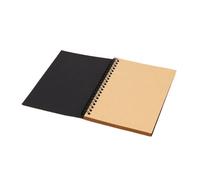 WEOKDFHA Spiral Notebook A5/A6 Spiral Sketchbook Blank Notebook 50 Sheets Paper Hardcover For Students Graffiti/Painting Stationery Supplies(Black-Khaki page-A6)