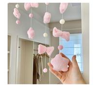 WEOKDFHA Thread Curtain Romantic Pink Bow Heart Cloud Shaped Tassel Door Curtain For Living Room Divider String Partition Window Valance Home Decoration for Home Décor(H-7 strings)
