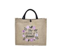 WEOKDFHA Tote Linen Bags Letter Print Linen Tote Bag Portable Reusable Top Handle Beach Handbag Large Capacity Shopping(Brown01)