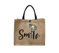 WEOKDFHA Tote Linen Bags Letter Print Linen Tote Bag Portable Reusable Top Handle Beach Handbag Large Capacity Shopping(Brown06)
