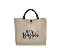 WEOKDFHA Tote Linen Bags Letter Print Linen Tote Bag Portable Reusable Top Handle Beach Handbag Large Capacity Shopping(Brown02)