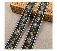 WEOKDFHA Webbing 5Yards 25-35MM Lovely Shiny Little Flower Embroidered Jacquard Ribbon Webbing Lace For DIY Hair Ornaments Pet Collar Accessories(13 30MM)