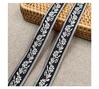 WEOKDFHA Webbing 5Yards 25-35MM Lovely Shiny Little Flower Embroidered Jacquard Ribbon Webbing Lace For DIY Hair Ornaments Pet Collar Accessories(11 25MM)