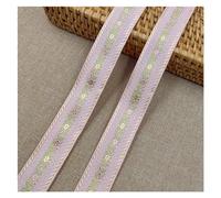 WEOKDFHA Webbing 5Yards 25-35MM Lovely Shiny Little Flower Embroidered Jacquard Ribbon Webbing Lace For DIY Hair Ornaments Pet Collar Accessories(05 25MM)
