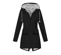 WEOPLKIN Winter Coats for Women Uk Black Raincoat Women Ladies Rain Jacket Womens Padded Jacket Rubber Raincoat Ladies Fleece Jacket Ladies Waterproof Coat Ladies Waterproof Coat Black 5Xl