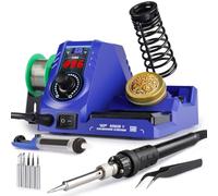 WEP 926LED V3 Soldering Iron Station Kit with Lead-Free Solder Wire, 5 Soldering Tips, Tip Cleaner,Tweezers, Desoldering Pump with Temperature Control, Sleep Mode, C-F Conversion Function