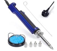 WEP 929D-V 2 in 1 Desoldering Iron Electric Solder Sucker with 5 Nozzles 0.8/1.0/1.2/1.5mm Soldering Tool Kit with Built-in Desoldering Pump, Iron Stand, Sponge, Cleaning Pin Solder Remover(UK)