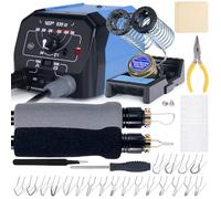 WEP 939-III Dual Pen Wood Burning Kit 34-in-1 with 20 Woodburning Tips Soft-Grip Pyrography Pen with 2 Stencils, 2 Unfinished Wood, 1 Pen Holder Professional Wood Burner Tool