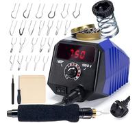 WEP 939D-V Wood Burning Kit 250-750℃/482-1382℉Adjustable Wood Burning Tool with Detachable Pen, 23 Wood Burner Tips, Wood Burning Pen Holder Suitable for Pyrography, Leather Burning Kit (UK Plug)