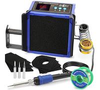 WEP 948DQ-II Double Filter Fume Extractor Soldering Iron Station 2-in-1 Solder Smoke Absorber, Soldering Fan with PID Control,℉/℃, Sleep Mode, Tip Cleaner, 3 Soldering Tips, 35g Solder