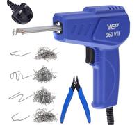 WEP 960-VII Plastic Welder Kit with Ergonomic Grip and LED Lights with 350 Hot Staples and Pliers for Car Bumper Welding, Gas Tank Repair, a Great Automotive Tools for Mechanics(UK)