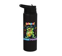 Wepa! Coquí Power Fun Music Vibes Stainless Steel Insulated Water Bottle