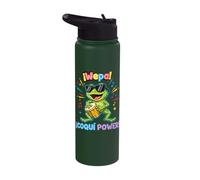 Wepa! Coquí Power Fun Music Vibes Stainless Steel Insulated Water Bottle