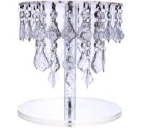 WEPDIY Crystal Acrylic Cake Stands set for Table Wedding Centerpiece Tower Set of Cake Stands (7.8 inch, Acrylic)