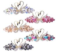 Wepetyo 5 Pcs Fashion Hair Barrettes for Women,Flower Hair Barrettes,Sparkly Crystal Love Geese Style Vintage Hair Accessoires for Women/Girls Valentines Mother's Day Birthday(5 Colors)