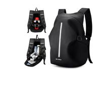 WEPLAN Motorcycle Helmet Backpack Mens Womens Motorbike Helmet Backpack Waterproof Motorcycle Helmet Bag Motorbike Bags for Men Reflective Backpack Cycling Backpack with Helmet Holder Rucksack,Black