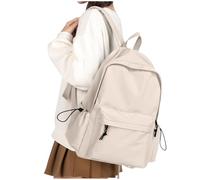 WEPLAN School Bags for Teenage Girls Boys Secondary Middle High School Backpack Womens Casual Daypack Water Resistant Laptop Backpack Women 14 inch College Rucksack Travel Work Bag Schoolbag,Beige