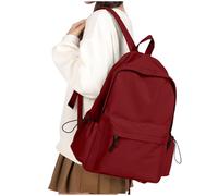 WEPLAN School Bags for Teenage Girls Boys Secondary Middle High School Backpack Womens Casual Daypack Water Resistant Laptop Backpack Women 14 inch College Rucksack Travel Work Bag Schoolbag,Red