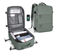 WEPLAN Travel Backpack Women Men Ryanair Cabin Bag 40x30x20 Backpack Cabin Size Wizz air Carry On Backpacks for Airplanes Hand Luggage Rucksack Casual Daypack with Shoes Compartment,Army Green