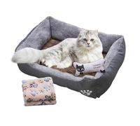 Weppduk Calming Dog Bed | Cat Dog Sofa Bed Pet House Nest Cave | Dog Cushion Bed with Cooling Mat, Blanket and Toy Bone, Cozy Pet Bed Cat Dog Sofa Bed