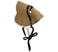 Weppduk Dog Straw Hat - Dog Cooling Hat Dog Summer Hat Small,Stylish Dog Sun Hat, Cat Sombrero for Small Dogs, Puppy, Walking, Cats Lovers