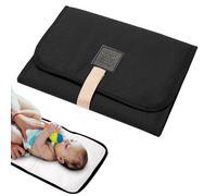 Weppduk Foldable Changing Mat - Practical Waterproof Comfortable Portable Changing Mat - Changing Mat with Magic Stickers for Travel, Travel, black, Siehe Beschreibung